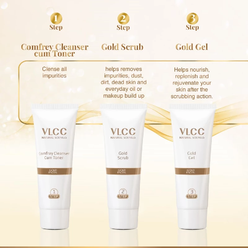 VLCC Gold Facial Kit for Bright & glowing skin, 60 g-5.webp